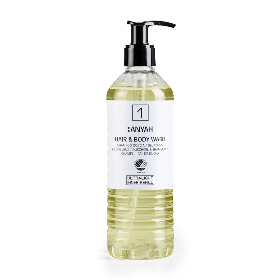 ANYAH – mycí gel na vlasy a tělo · 370 ml · kartuše Ecover