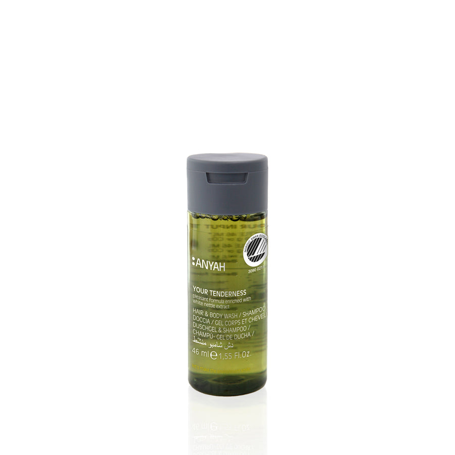 ANYAH – mycí gel na vlasy a tělo · 46 ml · recyklovaná lahvička